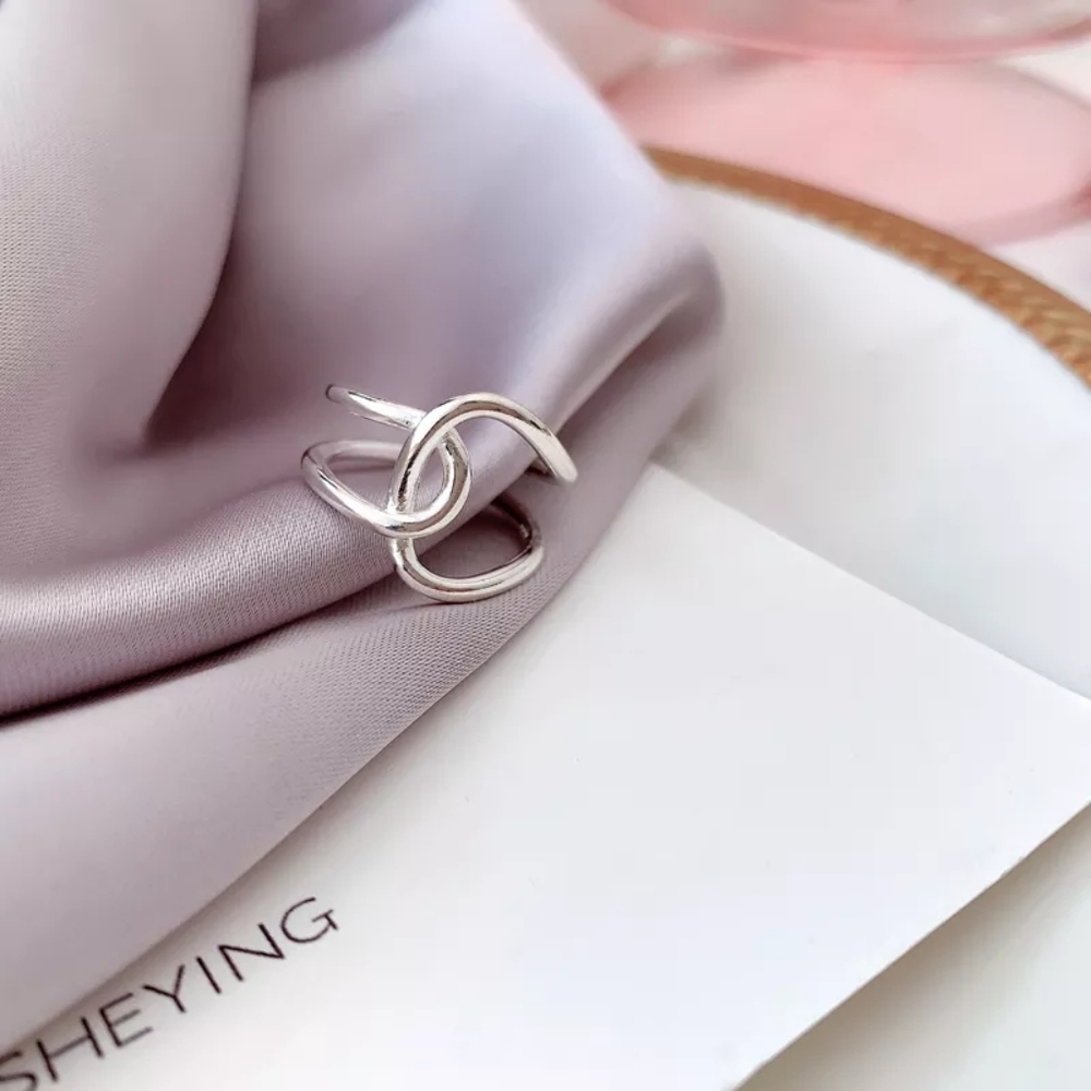 NEW Unisex 925 Sterling Silver Polished Knot Adjustable Ring - Picture 12 of 15